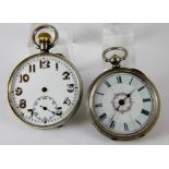 Two continental silver pocket watches A/F