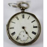 Silver pocket watch with fusee movement.
