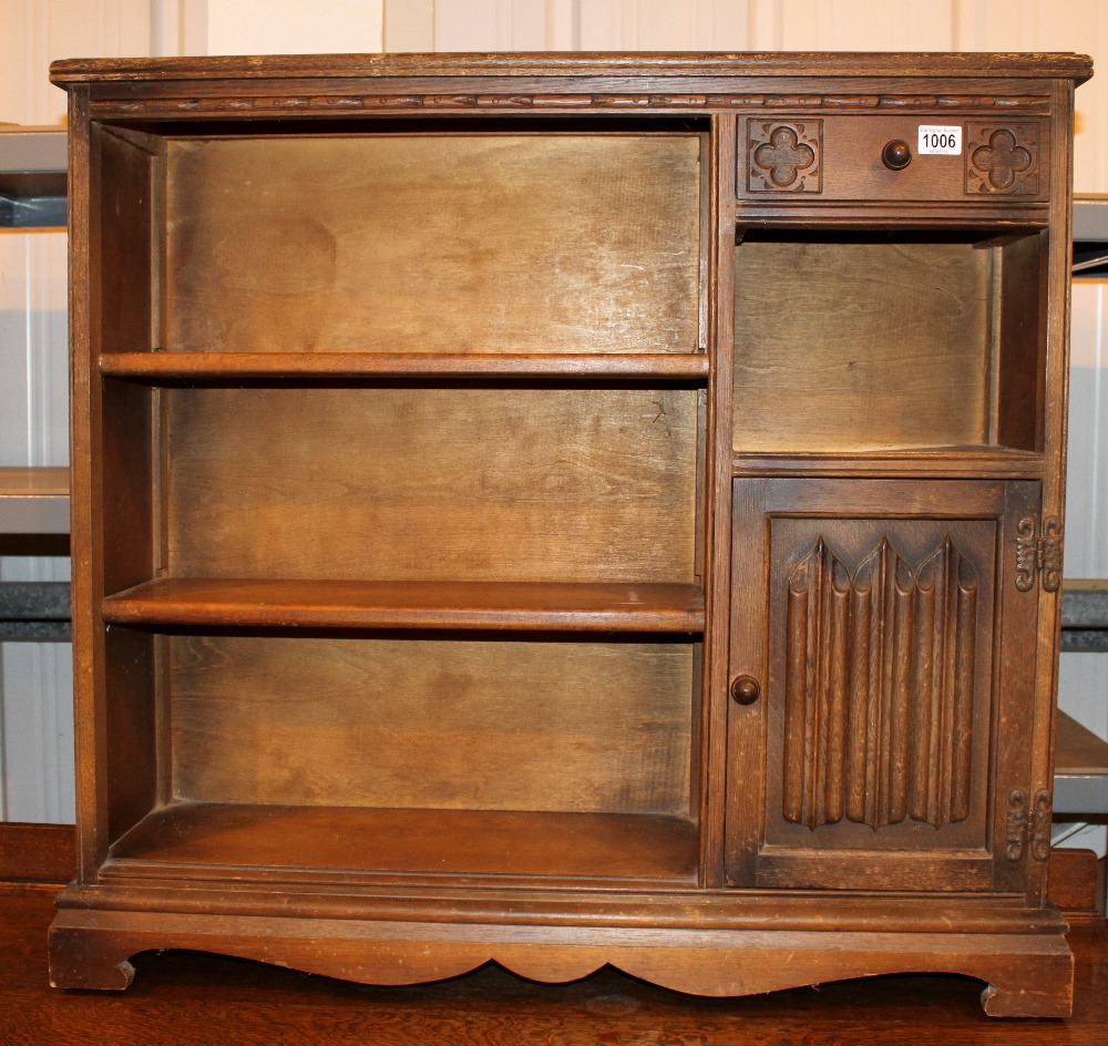 Three shelf Old Charm book case with single drawer and cupboard,