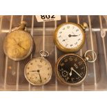 Four mixed pocket watches,