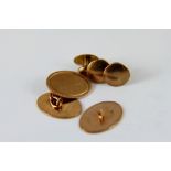 9 ct gold cufflinks (A/F), 9 ct gold studs - 5.