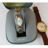 Gents Montine wristwatch and a ladies boxed Seiko wristwatch