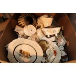 Large box of ceramics and glassware