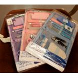 Three packs of serenity ten piece pedicure set