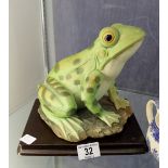 Large Leonardo collection frog on a wooden stand