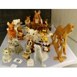 Tray of mainly ceramic animal related ornaments