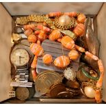 Box of costume jewellery,