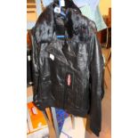 Two Eastpak apparel black leather jackets