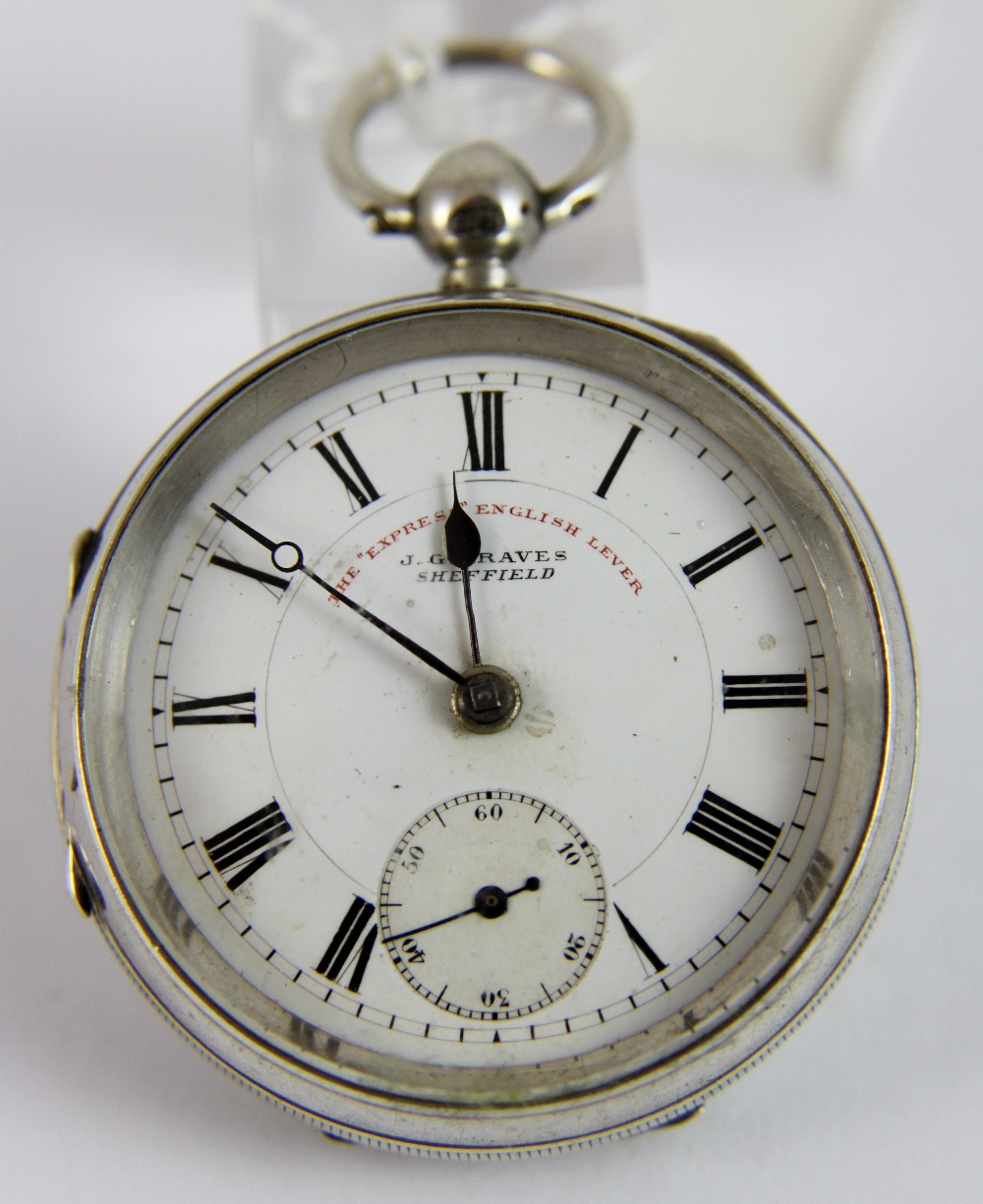 Chester silver English lever pocket watch.