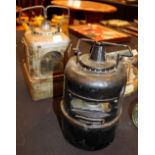 Pair of oil lamps made by Lamp Manufacturing and Railway Supplies of London