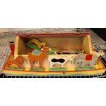 Vintage wooden Noah's Ark with wooden animals