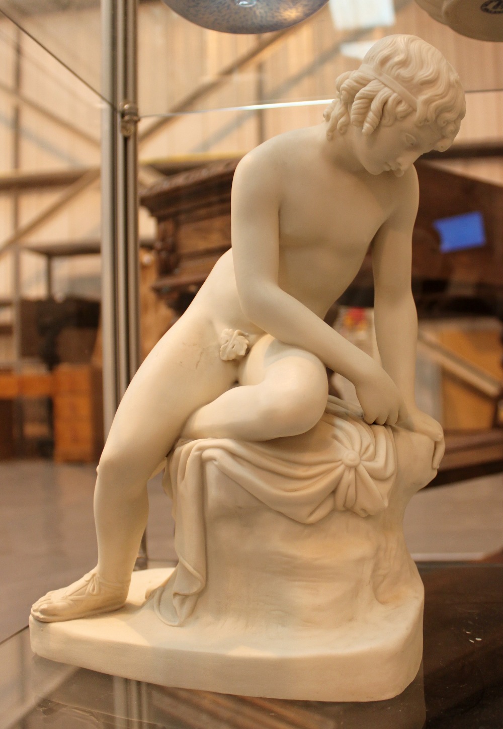 Narcissus by Copeland Parian figure painted mark to interior.