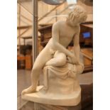 Narcissus by Copeland Parian figure painted mark to interior.