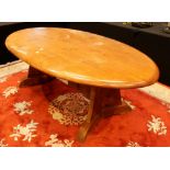 Heavy Canadian pine oval dining table.