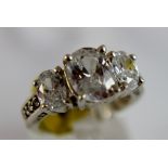 925 silver large CZ set ring