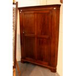 Large mahogany corner cupboard with single door H: 180 cm