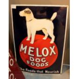 Original Melox dog food enamel depicting dog