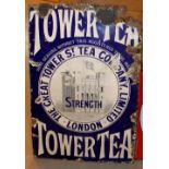 Original enamel Tower Tea sign with image of castle