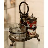 Spode Imari silver plated cruet