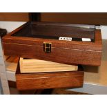 Pair of English craftsman made wooden display boxes,