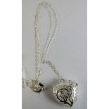 Boxed white metal open heart pendant