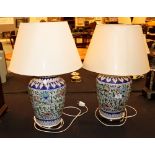 Pair of large ceramic table lamps