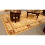 Woolen decorative rug with classical designed decorative panels 2m x 3m