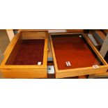 Two English, craftsman made wooden display boxes,