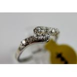 Silver fancy CZ set ring,