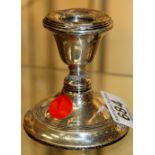 Hallmarked silver candlestick. Assay. Chester 1922/3.