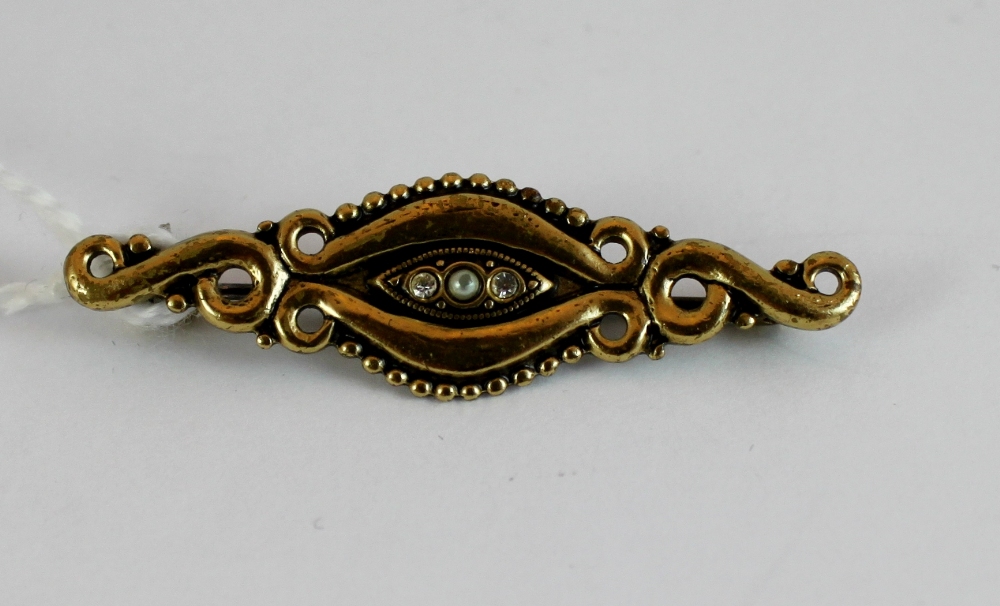 Gold plated Victorian brooch