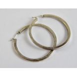 Ladies large silver loop earrings