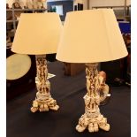 Decorative Asian influenced table lamps with shades