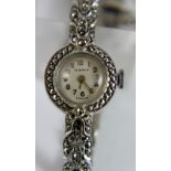 Ladies 935 silver marcasite wristwatch