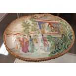 Oriental earthenware dish with decoration c1800