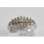 9 ct gold fancy diamond ring,