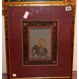 Hand painted on silk indian picture depicting an elephant