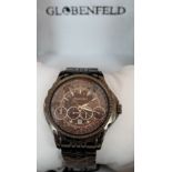 Globenfeld multi dial wristwatch on stainless steel strap new boxed