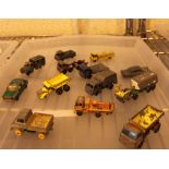 Tray of diecast playworn model cars