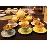 Italian multi coloured ceramic cocktail tea service,