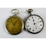Two crown wind steel pocket watches