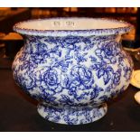 Large blue and white early 20thC jardinere