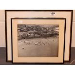 Two Welsh related framed and glazed pictures Menai Bridge and Llandudno