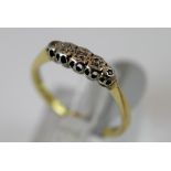 18 ct platinum and diamond five stone vintage diamond ring,