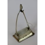 Hallmarked sivler pocket watch stand in the form of a wishbone