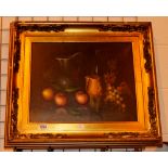 Gilt framed still life oil on canvas