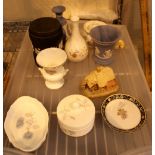 Tray of mixed ceramics including Wedgwood Basalt