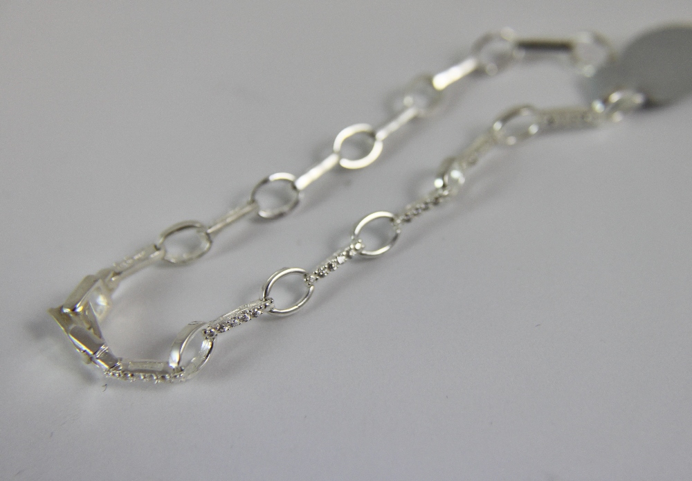 Silver fancy stone set bracelet