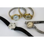 Four ladies wristwatches including Swiss made Roamer