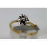 18 ct vintage diamond solitaire ring,
